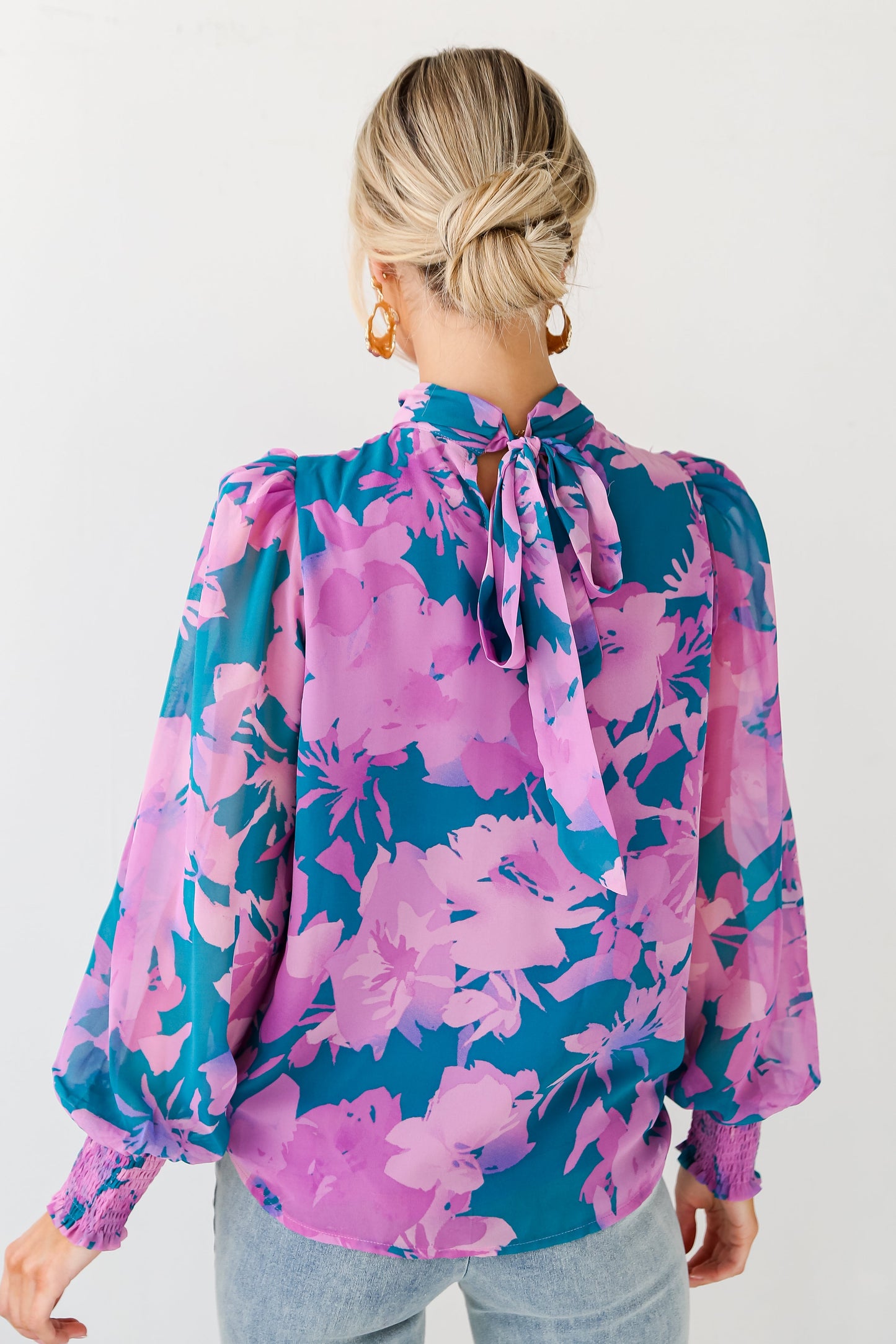 Beautiful Entrance Teal Floral Blouse