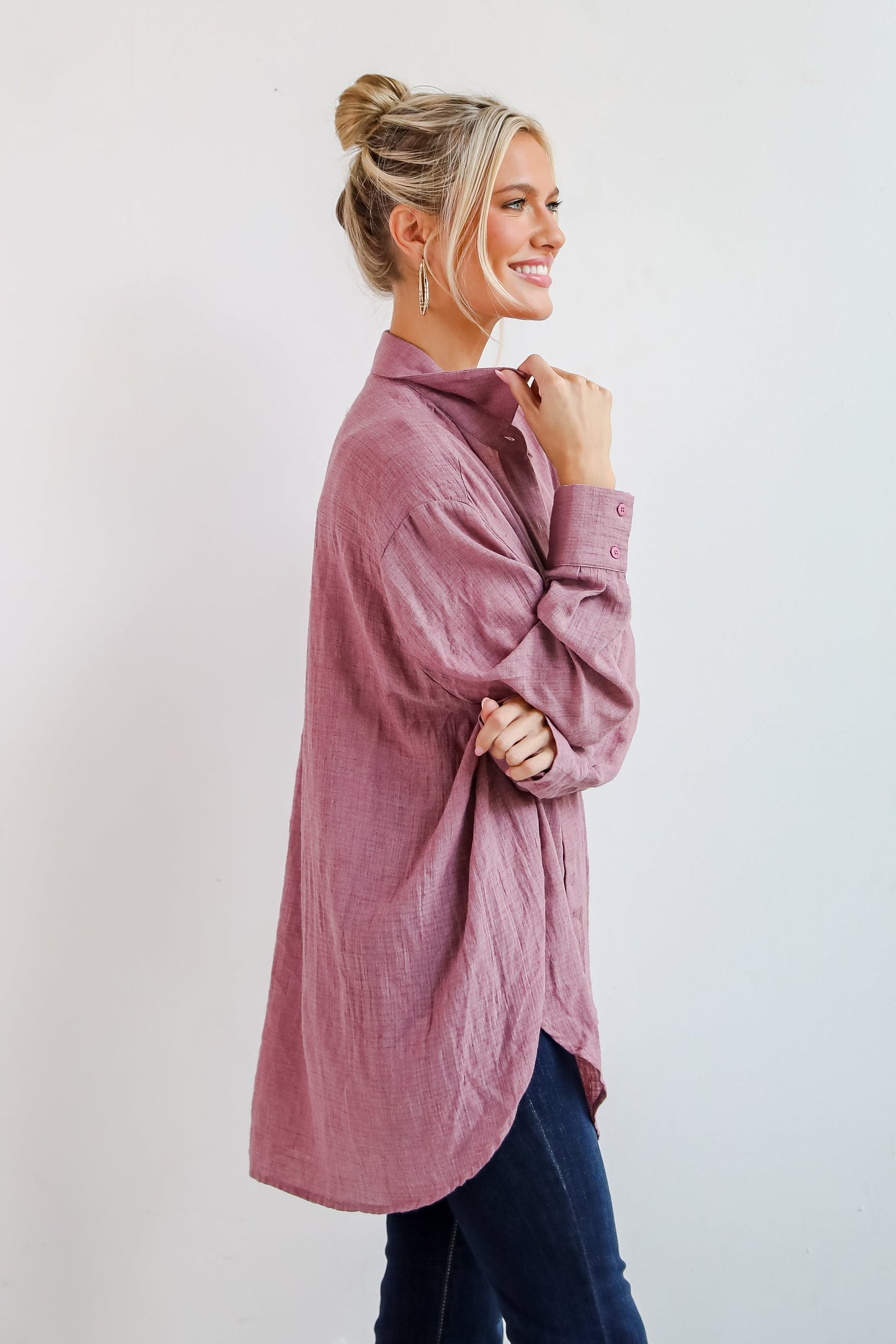 Allison Oversized Button-Up Blouse