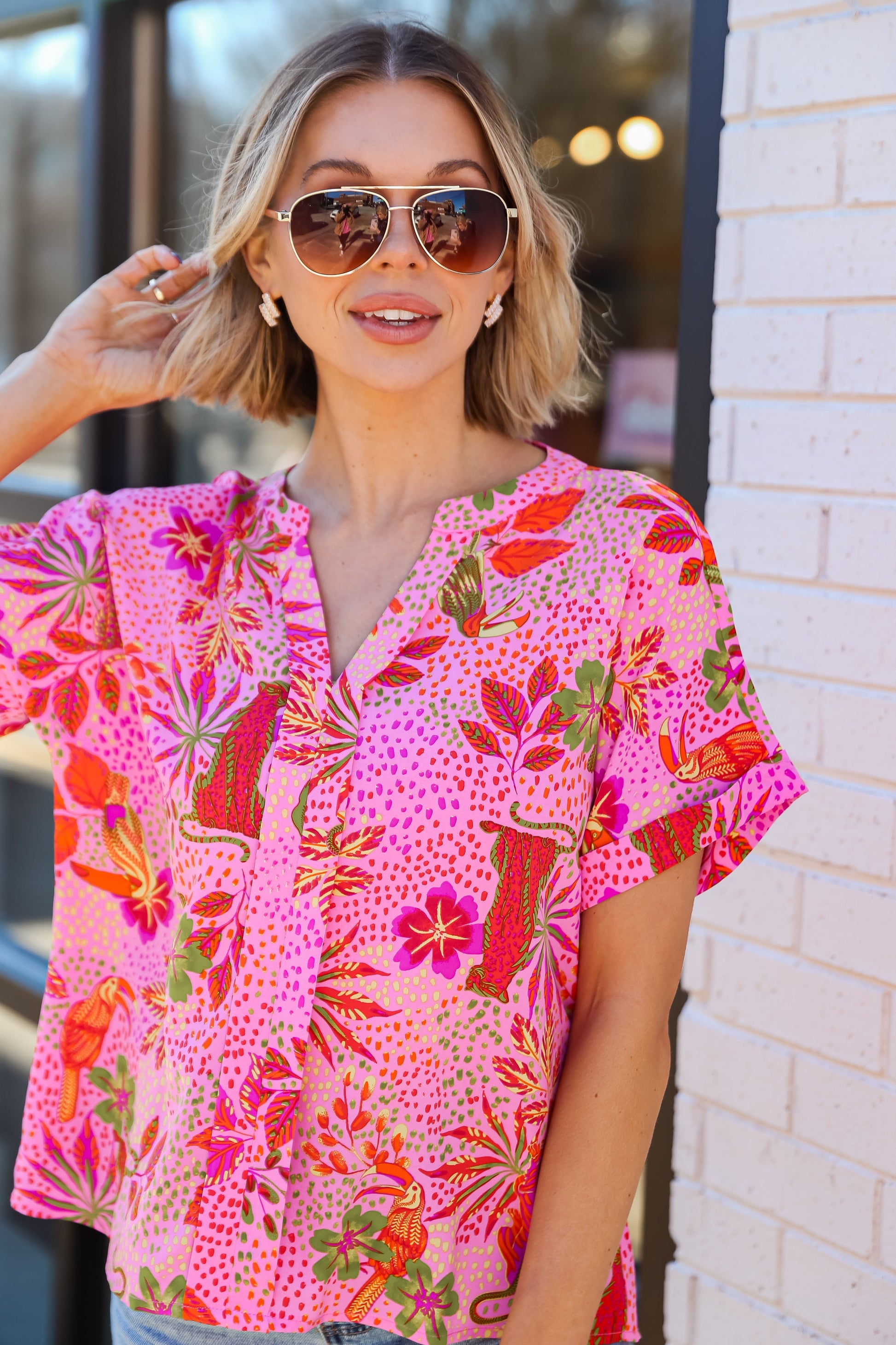 cute pink Jungle Blouse