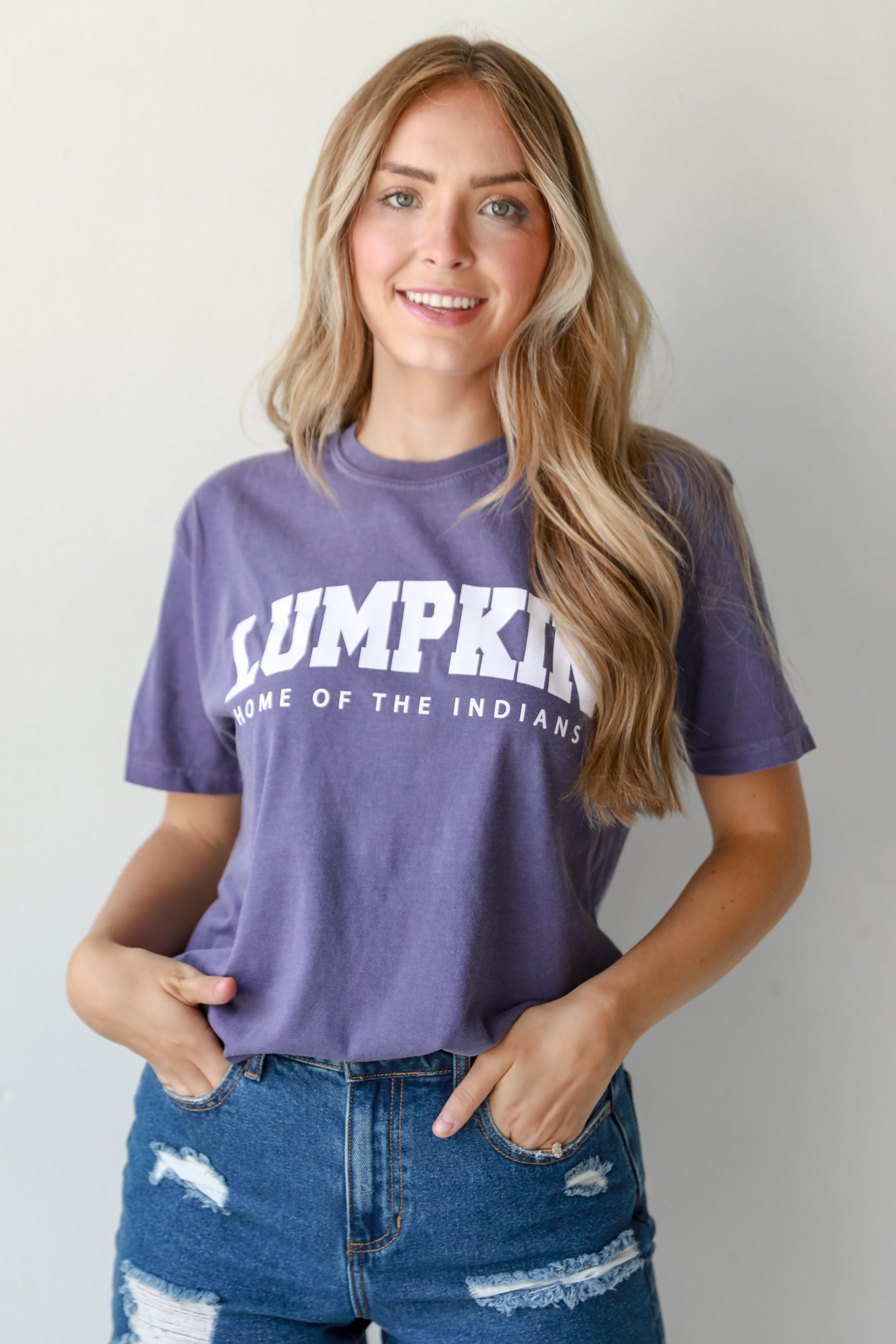 Purple Lumpkin Home Of The Indians Tee