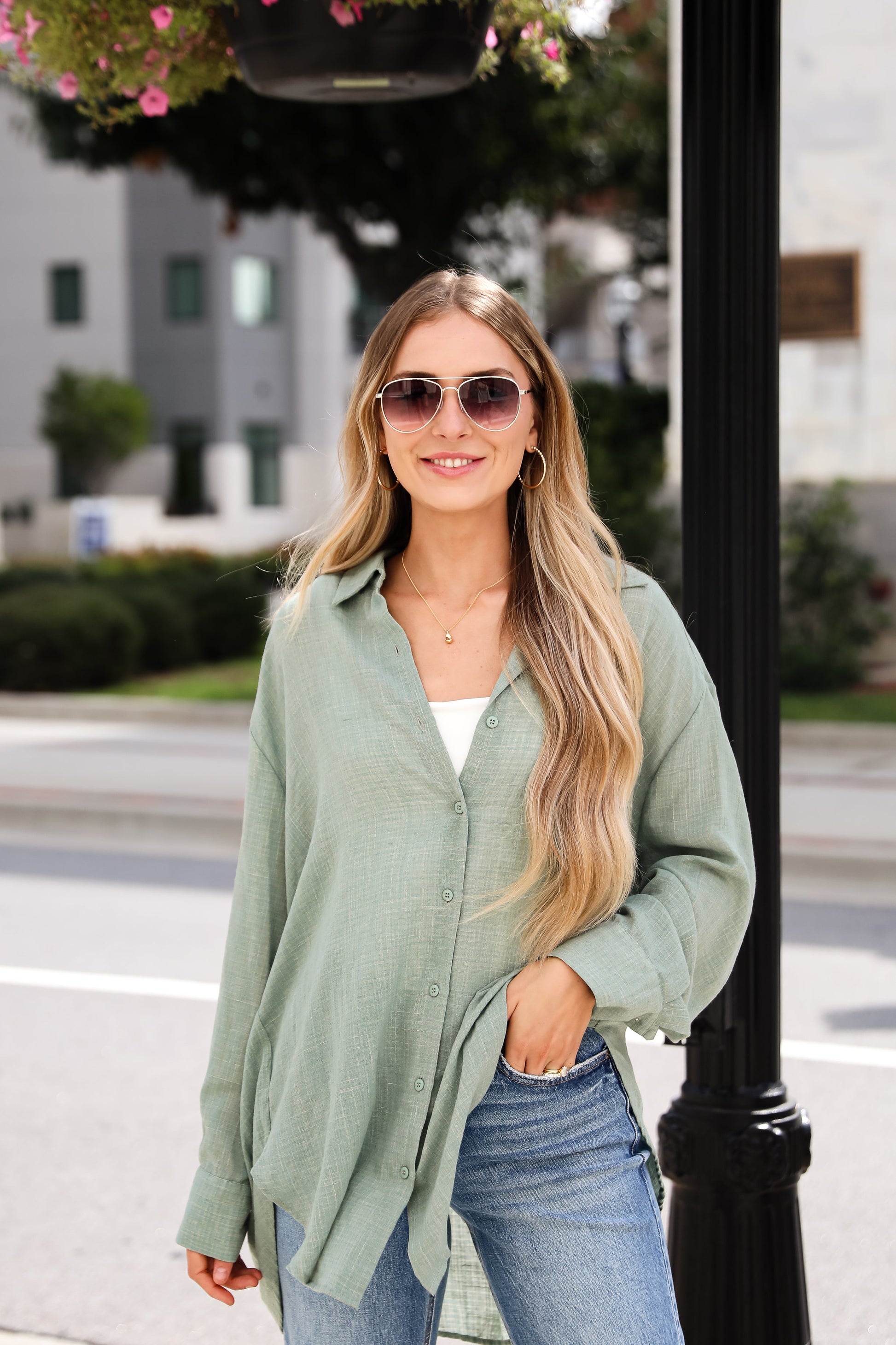 Allison Oversized Button-Up Blouse